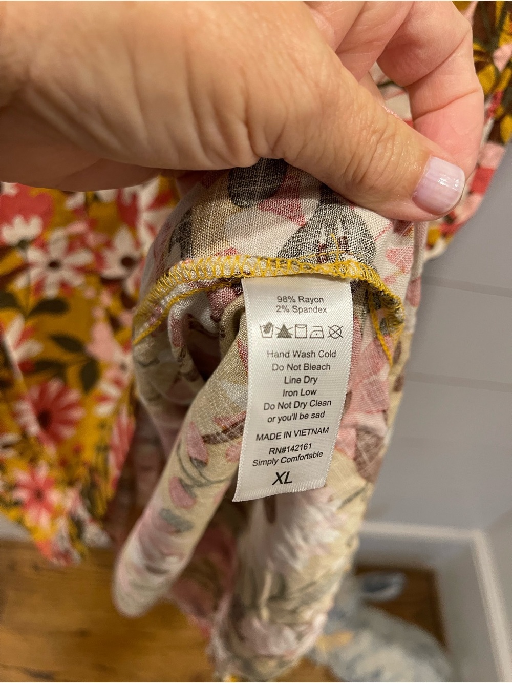 LuLaRoe Lorene Dolman Floral Midi Dress in Mustard and Pink Womens Size XL - Picture 4 of 8